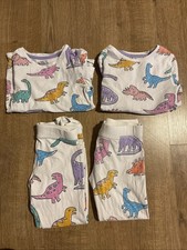 M&S White Dinosaur Pyjamas X2