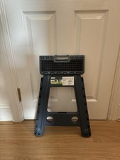 Large Handy Plastic Folding Step Stool Carry Handle Foldable White Grey Black