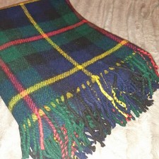 Farquharson Modern Tartan Wool Blanket Throw Tassled 54x62 Inches Christmas 