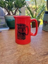 The Old Pottery Company 14cm Red Breakfast Milk Jug Pitcher Stylish  437g