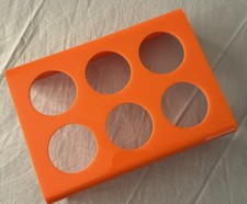 MID CENTURY MODERN - EGG HOLDER - CUT OUT LOGO - a b - PRISTINE CONDITION