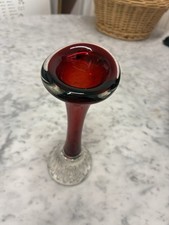 Aseda Glasbruck 1960s Glass Bud Vase Swedish Glass Bullicante