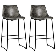 2× Bar Stools Vintage Leather