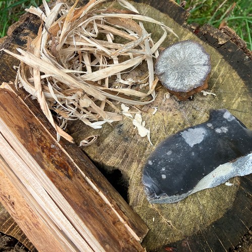 Stone age fire starting - fire, kit