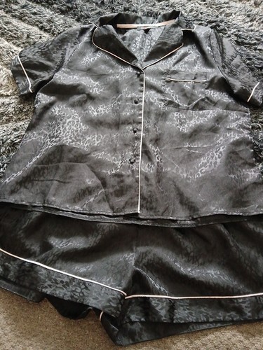 Ladies faux satin black - faux,