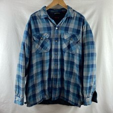 Wolverine Shirt Jacket XL Tall Extra Large Check Lumberjack Quilted Shacket Blue