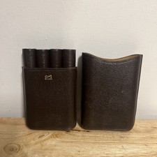 Vintage Parker Brown Leather 4 Cigar Case, England.