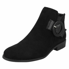 Ladies Spot On Flat Ankle Boots