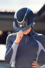 Charles Owen Kylo Riding Hat - Navy Gloss Crystal