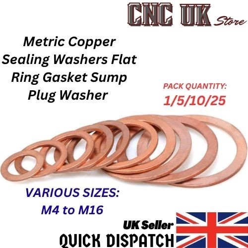Metric copper sealing washers - metric,