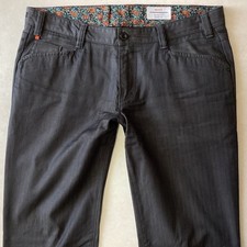 MEN'S HUGO BOSS SLIM GREY STRIPE TROUSERS JEANS SIZE 36 L W36 L34 (490K)