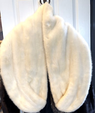 Luxurious vintage big ermine WHITE MINK stole collar shawl 158cm wedding opera