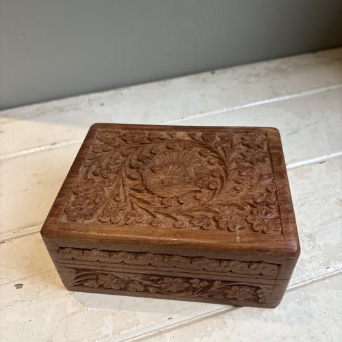 Carved indian box jewellery - indian,