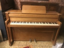 Oak Art Deco Upright Piano Low