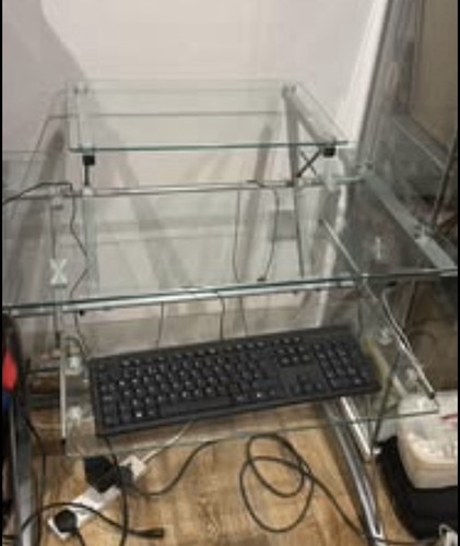 Glass computer desk - with, pull