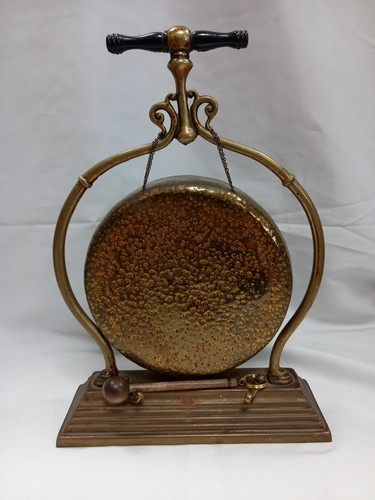 Antique brass table gong - antique,