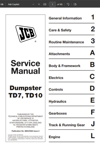 Td7 td10 jcb dumpster service - td7,,