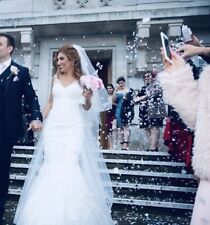 Lace Aline With Fishtail Wedding Dress Size 8-10