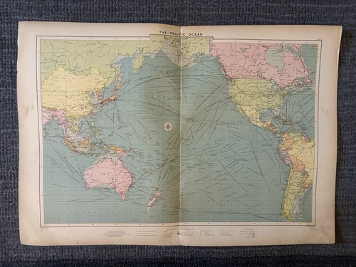 Antique 1919 map pacific - 1919,
