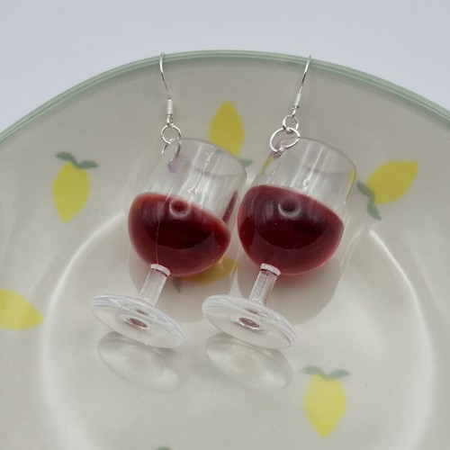 Wine glass earrings - glass,