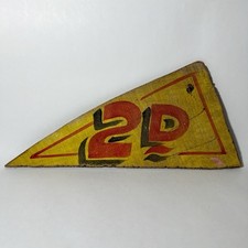 Vintage Fairground Style Triangle Wooden Sign Funfair Yellow 2D