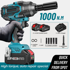 1000Nm Cordless Impact Wrench High Torque 1/2inch Battery Brushless Impact Gun