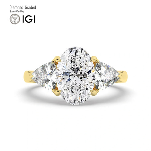 Oval diamond trilogy - trilogy, 14k