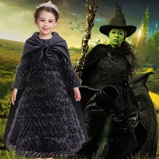 Wicked Elphaba Cosplay Witch Costume Cloak Fancy Dress up Party Halloween Outfit