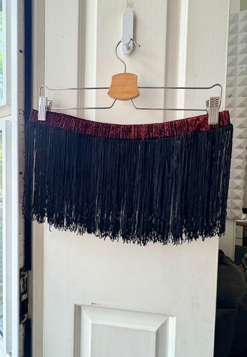 Black fringe shimmy - fringe, hip