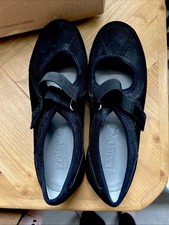 HOTTER MARY JANE BLACK TRAINERS SUEDE SHOES 6 (NEW)