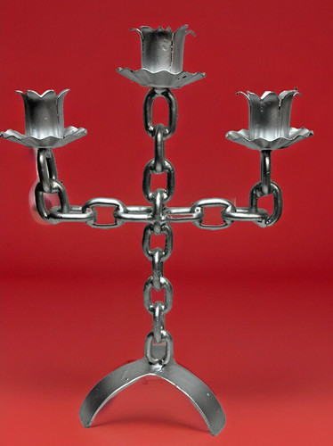 Large gothic metal candelabra - large,