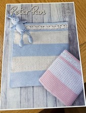 Peter Pan Baby Blanket & Toy Rabbit Crochet Pattern DK Yarn Pattern P1311