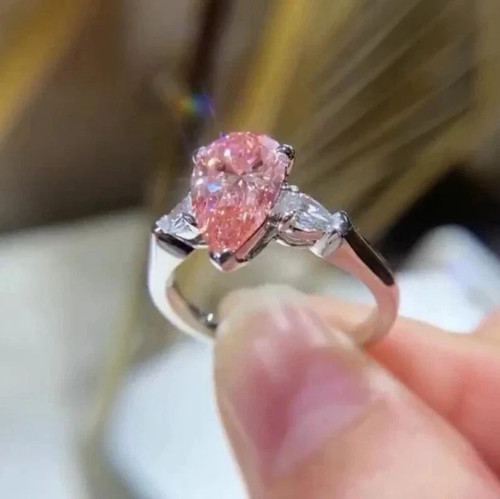Pear cut natural pink - cut,