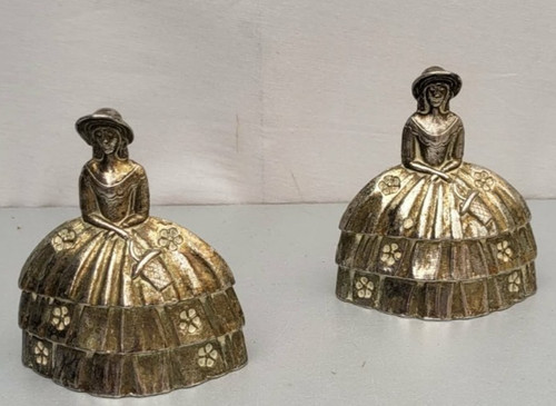 Vintage brass crinoline lady - vintage,