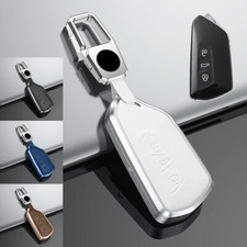 Alloy Leather Car Key Fob Case