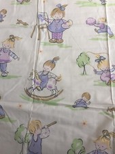 Globaltex Fabric Fun Time Cotton Children Playing Dog Rocking Horse 110x140 #T