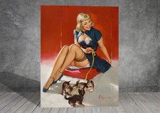 Gil Elvgren Woman cat Vintage
