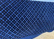 Vintage Candlewick Bedspread chenille Stagmoss Vibrant Blue  Checked 60/70s