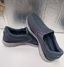 Mens Blue Skechers Sketchers Memory Foam Trainers Size 9 Slip On No Laces