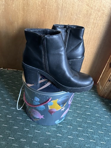 Ladies black chunky heel - ladies,