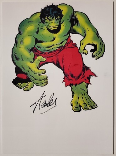 Stan lee signed - hulk, print