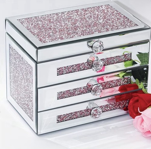 Glass jewellery box - glass, with