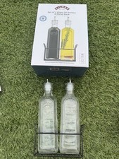 Kilner Set Of 2 0.6L Oil & vinegar Bottles & Metal Rack glass jars 