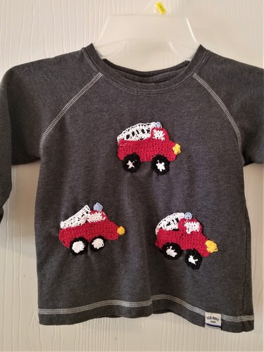 Boy gray crocheted applique - crocheted,