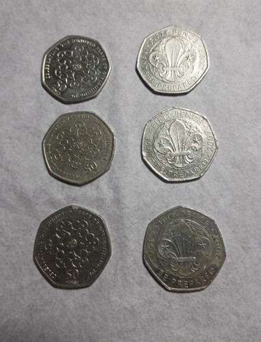 Girl guides boy scouts 50p - x6,