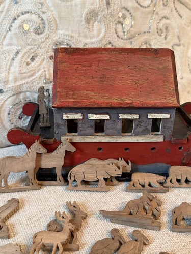 Antique wooden noah ark w - antique,