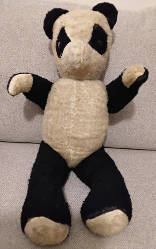Vintage jointed mohair panda - mohair,