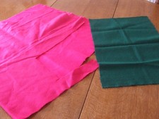 Remnant of Pink Felt & Small Piece of Green Baize.