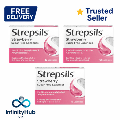 Strepsils strawberry sugar - 3x,