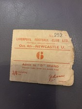 Liverpool V Newcastle Ticket 1952/53.